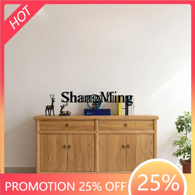 

SM home old elm dining side locker living room Chinese retro log pure solid wood porch cabinet