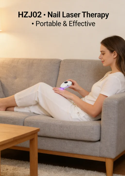 HZJ02 Wireless Nail Fungus Laser Device 905nm Infrared + 470nm Blue Light Cold Laser Therapy for Effective Nail Cleaning