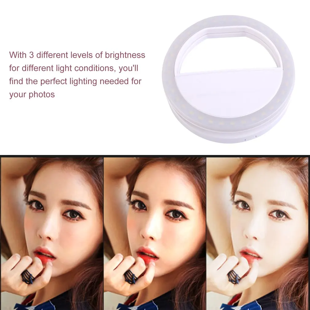Mobile Phone LED Ring Flash Universal Selfie Light 36 LEDS Selfie Lamp Portable Selfie Flashlight Mini Camera for Iphone Samsung