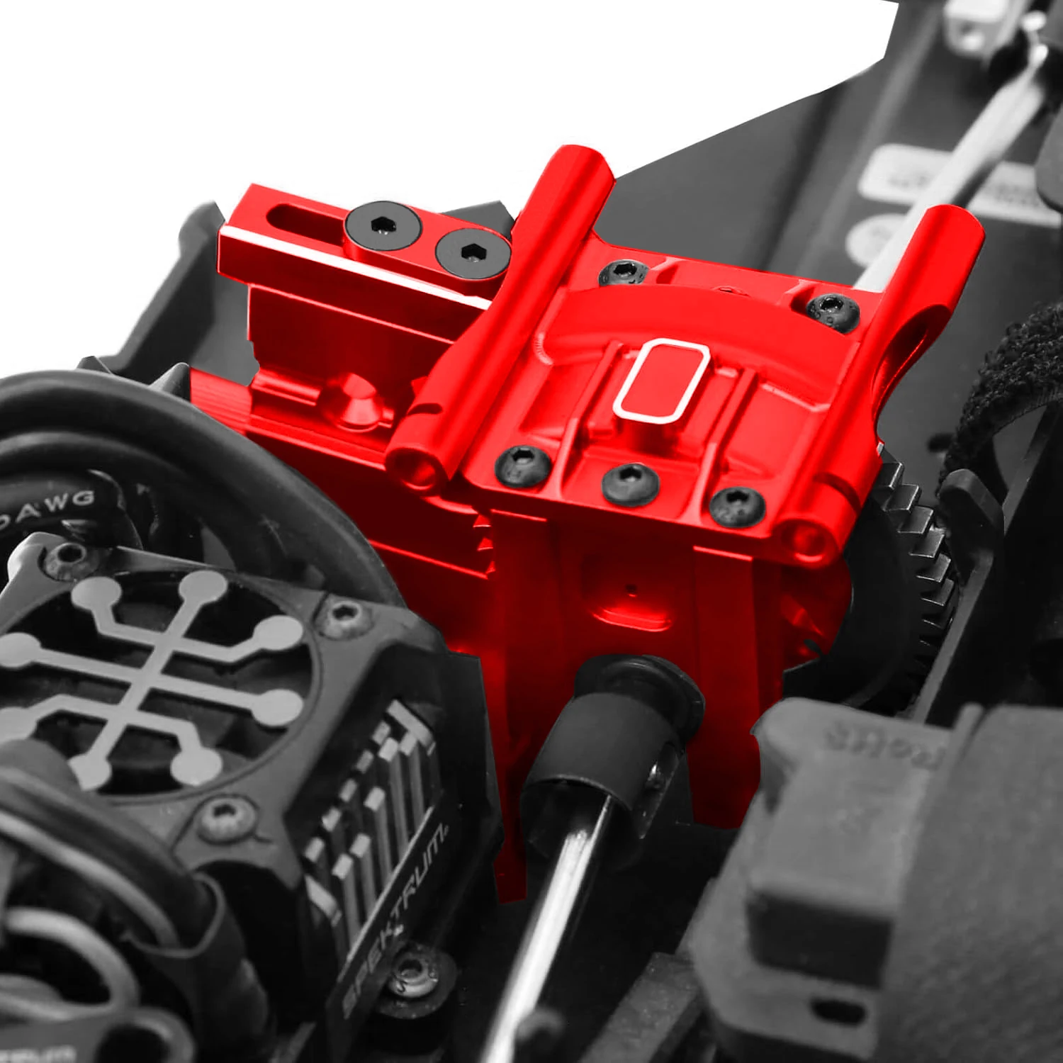 Kit de montaje de diferencial de Metal 46T con soporte de Motor deslizante + montaje diferencial y cubierta para ARRMA 1/8 Typhon/Outcast 6,Kraton V5 1/7 Mojave