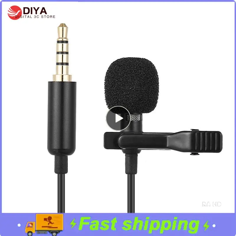 Buttonhole Lapel Lavalier Microphone Mic For Android Mobile Phone Cell Wired Mini Tie Tiny Micro Mikrofon Kit Mike Sound