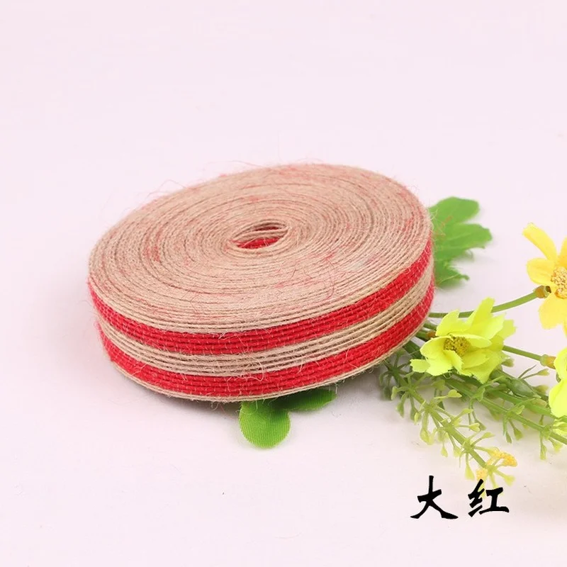 10m Long Hemp Rope 2.5cm Wide Jute Webbing Hemp Rope Woven Linen Ribbons for Crafts Diy Materials for Sewing Christmas Ribbon