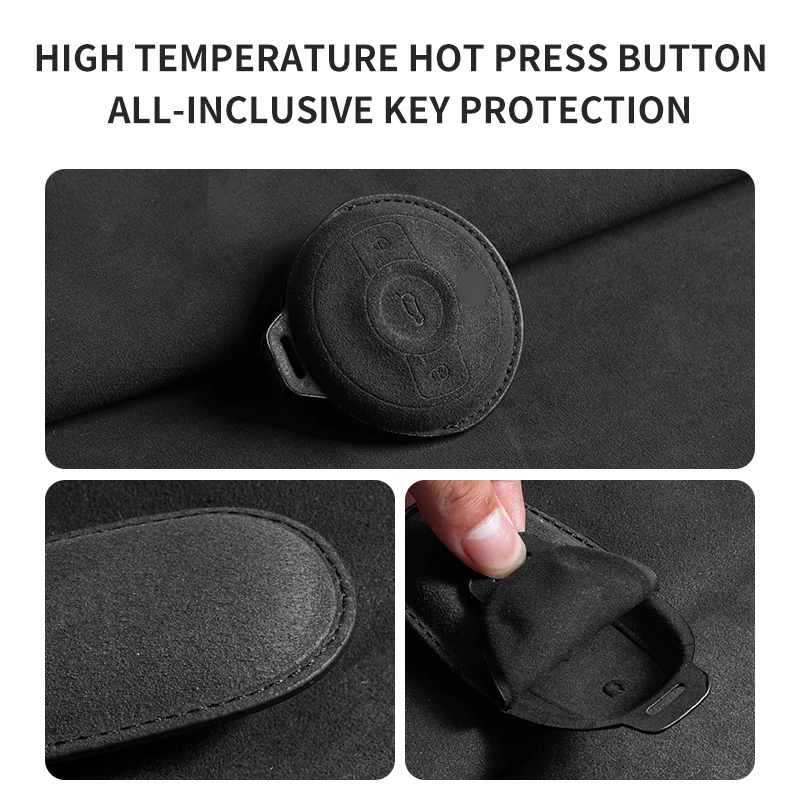 Suede Car Key Case Cover For Mercedes Benz SMART Fortwo 1 BRABUS 1 Benz SMART Car Key Shell Accessories