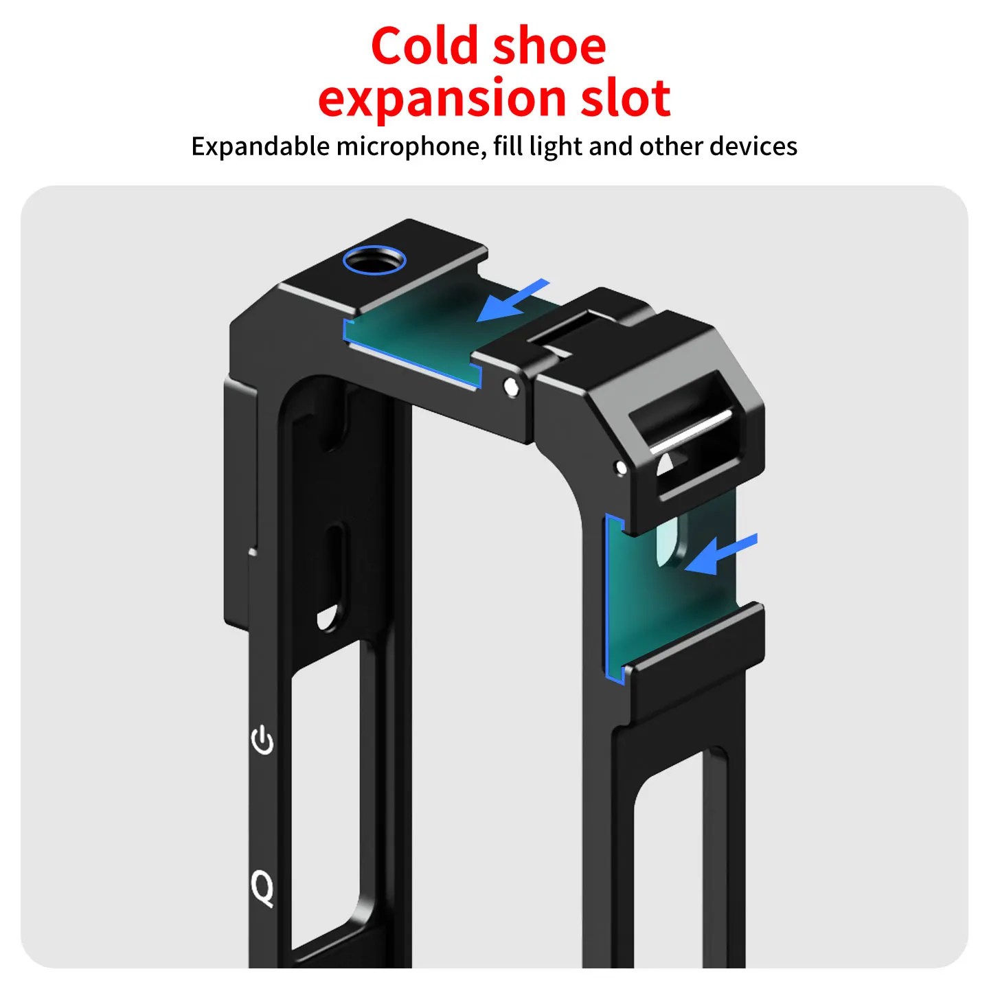 Magnetischer Kamerakäfig mit Schnellverschluss, Doppelklauen-Schutzrahmen mit Cold-Shoe-Halterung für Insta360 X4 Air Zubehör – Detail 11