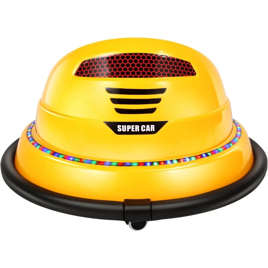 Giocattolo da corsa 6V Elettrico Giro sul paraurti Auto Veicolo Telecomando 360 Spin Numeri fai da te 00-99 Certificato ASTM Giallo6v Giallo