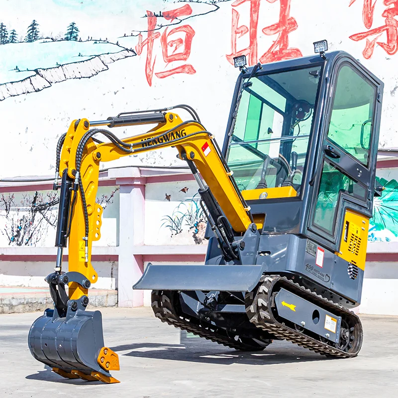 Mini Excavadora hidráulica agrícola, excavadora multifuncional portátil, 1T, pequeña, personalización de fábrica