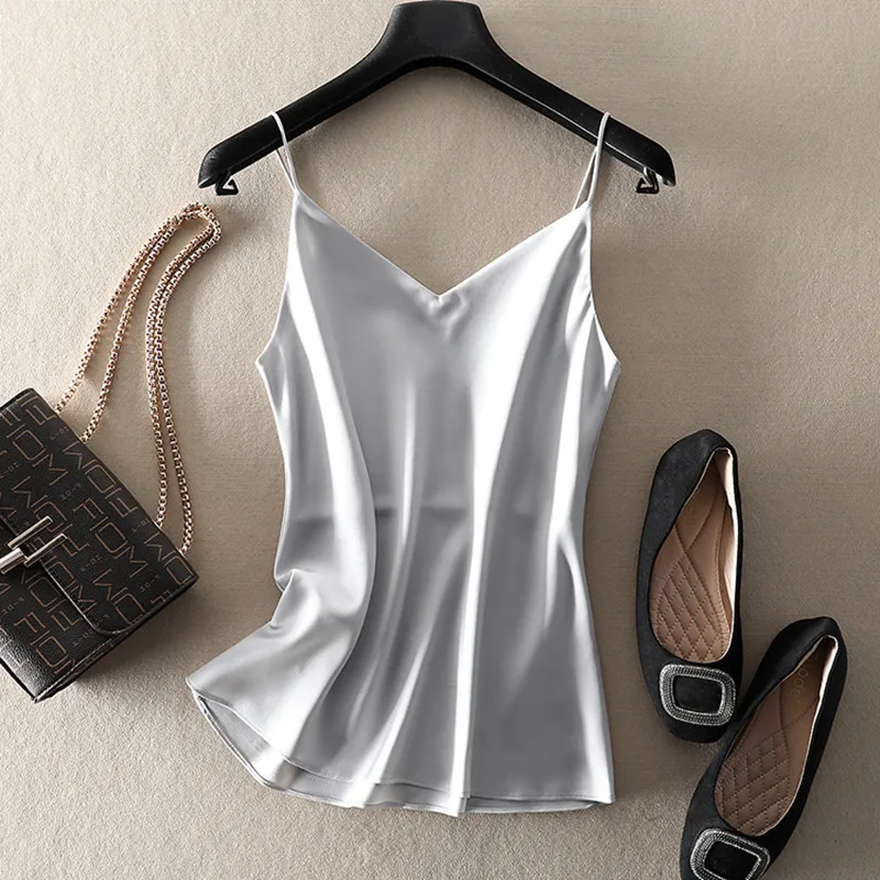 Summer Crop Top Women Camis Silk Satin Tank Top Women Camisole Sleeveless Vest Roupas Femin Cropped 2024 Croo top Binder Trans