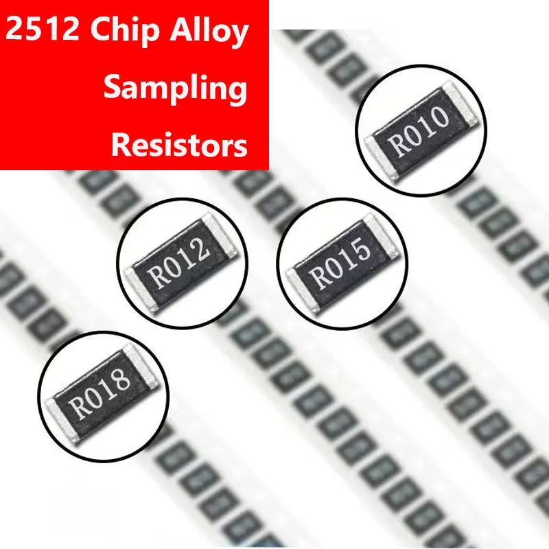 

20pcs 2512 Chip Alloy Sampling 1% Resistors 2W 3W 0.001 R001 2mR 0.005R 0.01R 10 milliohm SMD