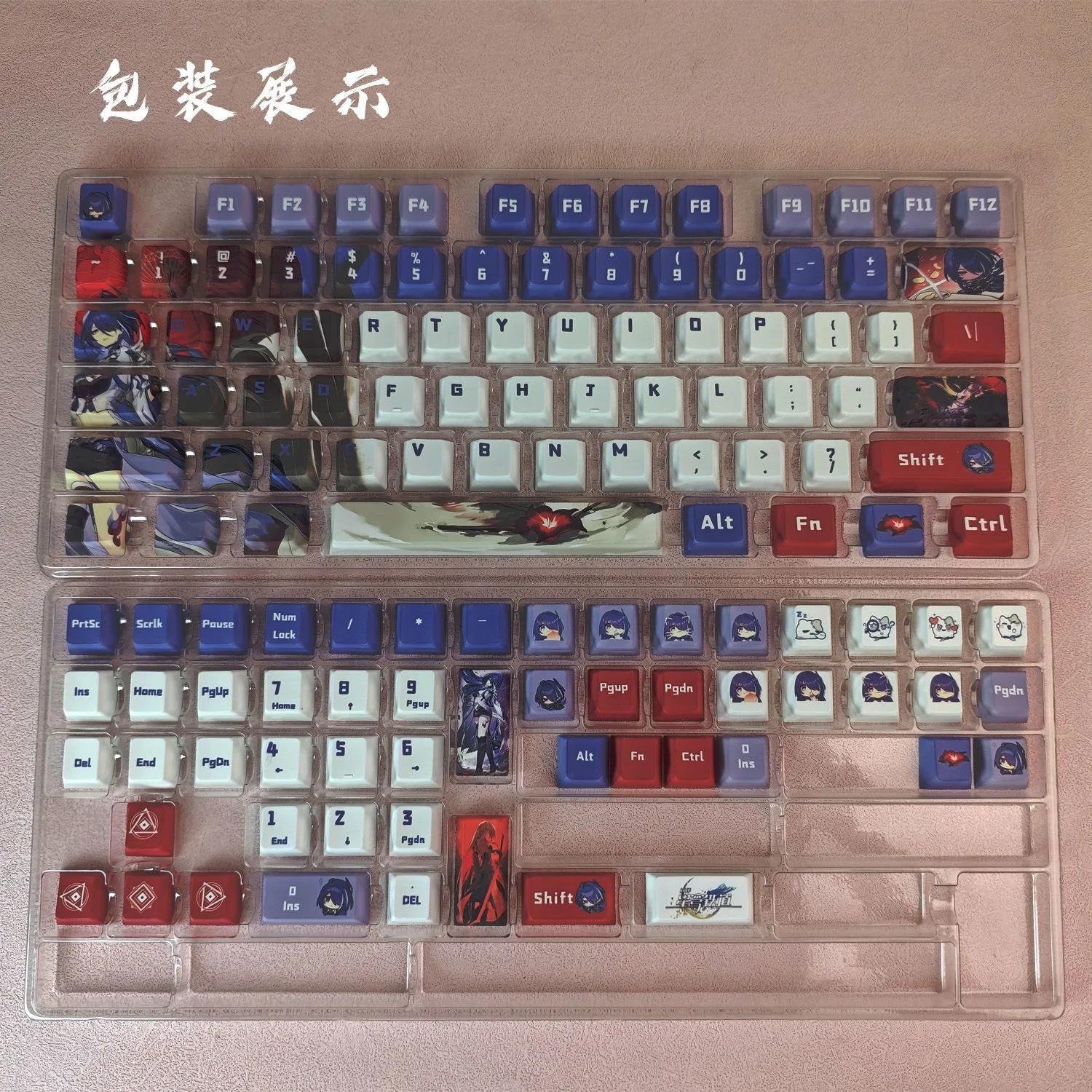 Acheron Keycaps 128 Keys Honkai: Star Rail PBT Anime Games keycap Cool Girl Key Caps Cherry Height for DIY Mechanical Keyboards
