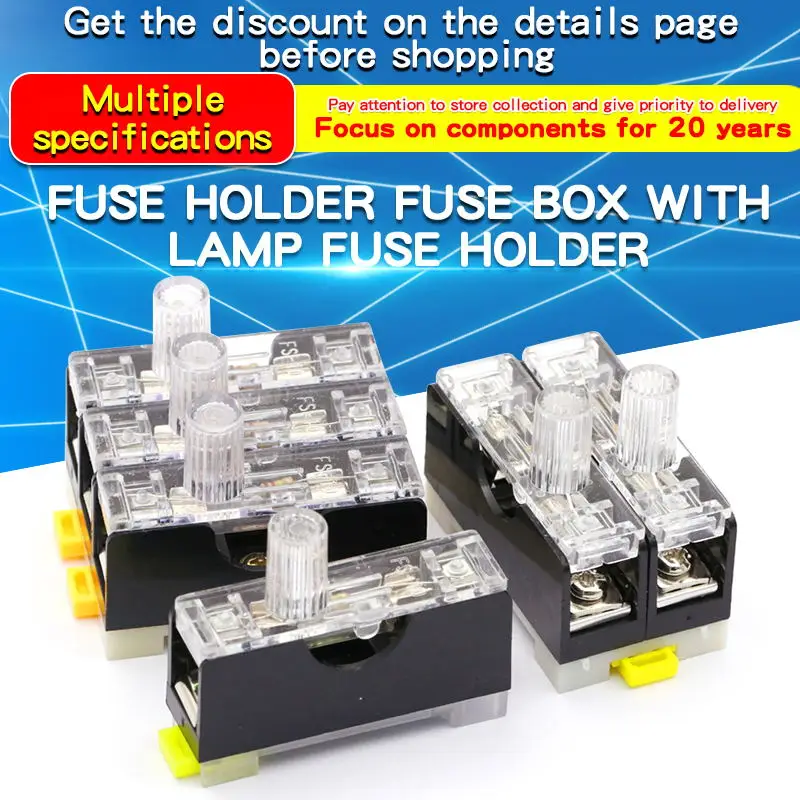 

1PCS FS-101 FS-102 FS-103 Fuse Holder with Light Fuse Box Fuse Holder 6X30