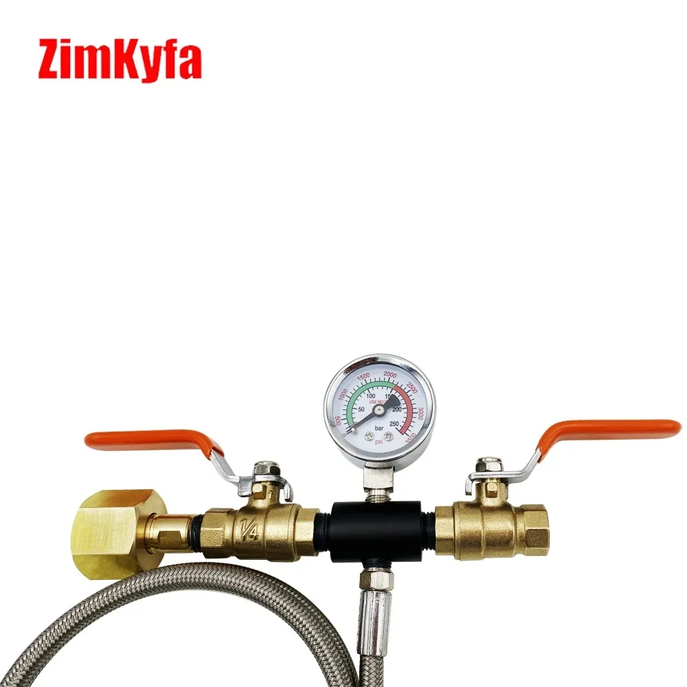 

CO2 Refilling Station Ball Valve Adapter For Sodastream Tr21-4 Cylinder Carbonator,Large CO2 Tank with 250 Bar Guage