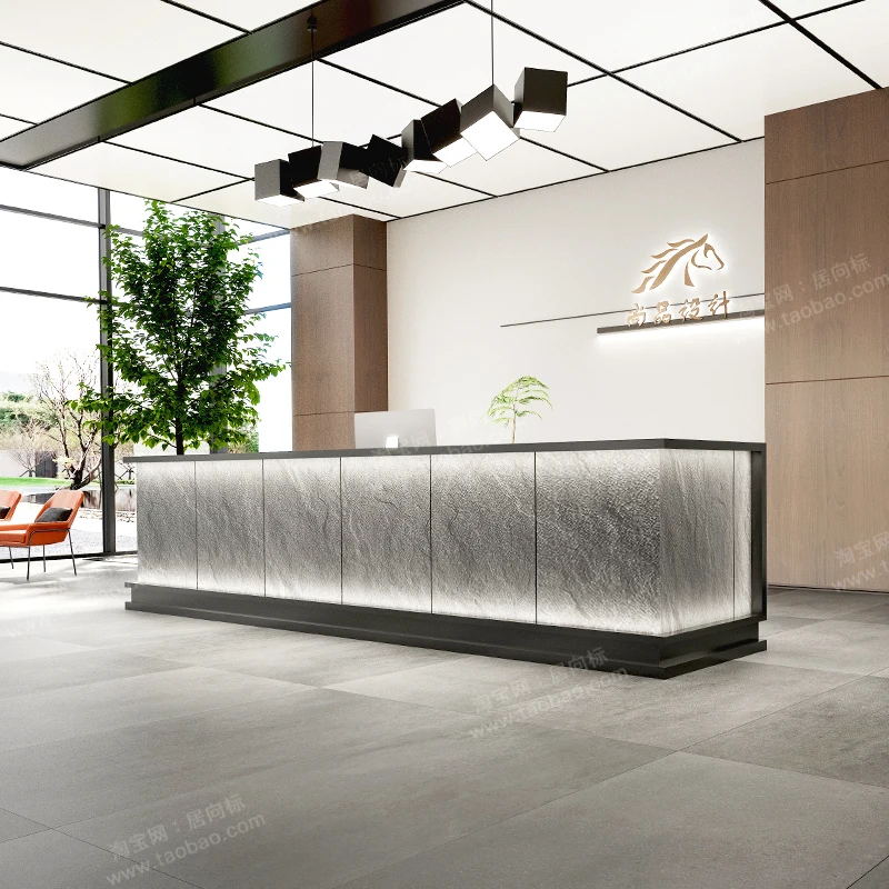 Coffee Reception Desk Help Counter Acrylic Top Reception Desk Cosmetic Study Bench Store Recepcion Mostrador Office Furniture