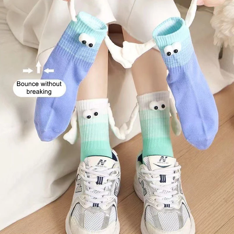 New Thin Socks Couple Holding Hands Sock Middle Tube Socks Can Hold Hands Holding Hands Socks Gradient Color