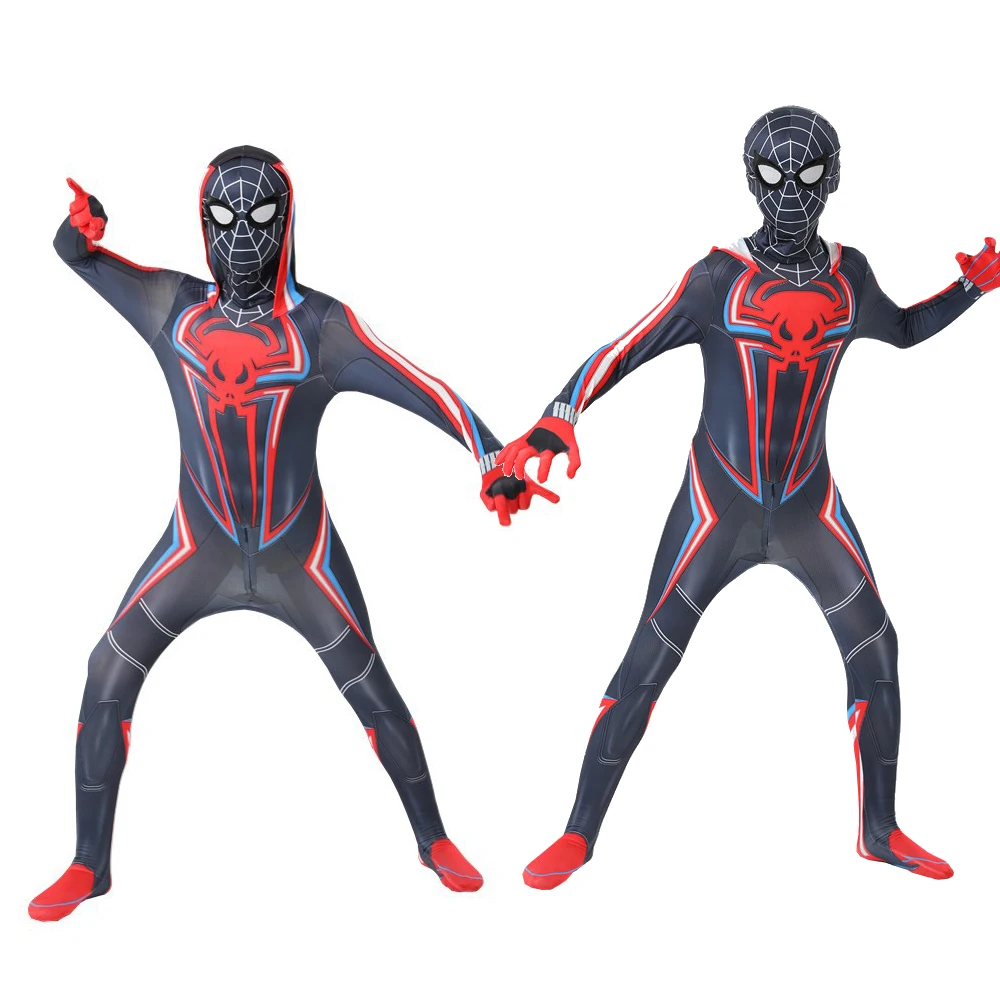 Spide Cosplay Costume Miles Morales 2099 Spider Man Cosplay Costume Zenti Bodysuit Jumpsuit Halloween Costume for Adult Kids