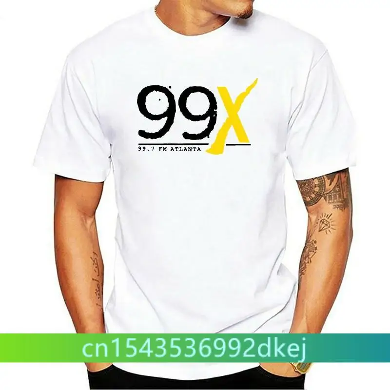 99X Atlanta Alternative Radio Station White - 100 Ring Spun Cotton T-Shirt Basic Models Tee Shirt