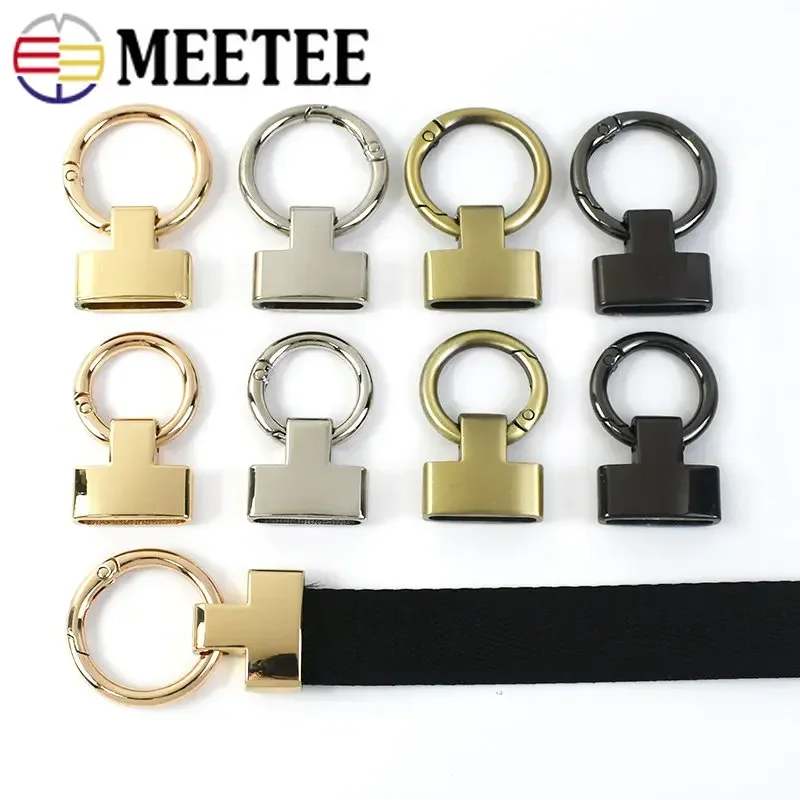 2/5/10Pcs Meetee 20/25mm Metal Ring Keychain Buckle Spring Detachable Clasp Handbag Tassel Bell Connector DIY Hardware Accessory