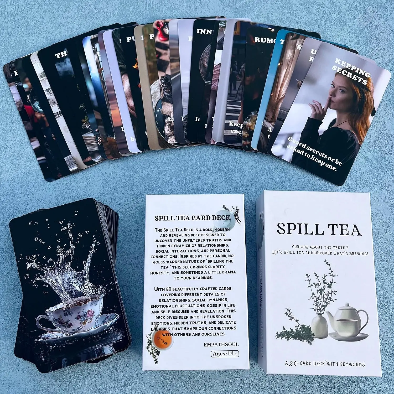 12x7 cm A-80 Card Keyword Spill Tea Oracle Deck Card Games No Manual Cyrious About The Truth