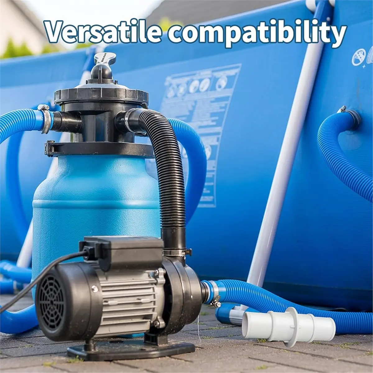 T34C Pool Hose Adapter Kit 1-1/4" or 1-1/2" Pool Hose Connector Coupling for Swimming Pool Vacuums Above Ground Pools view 6
