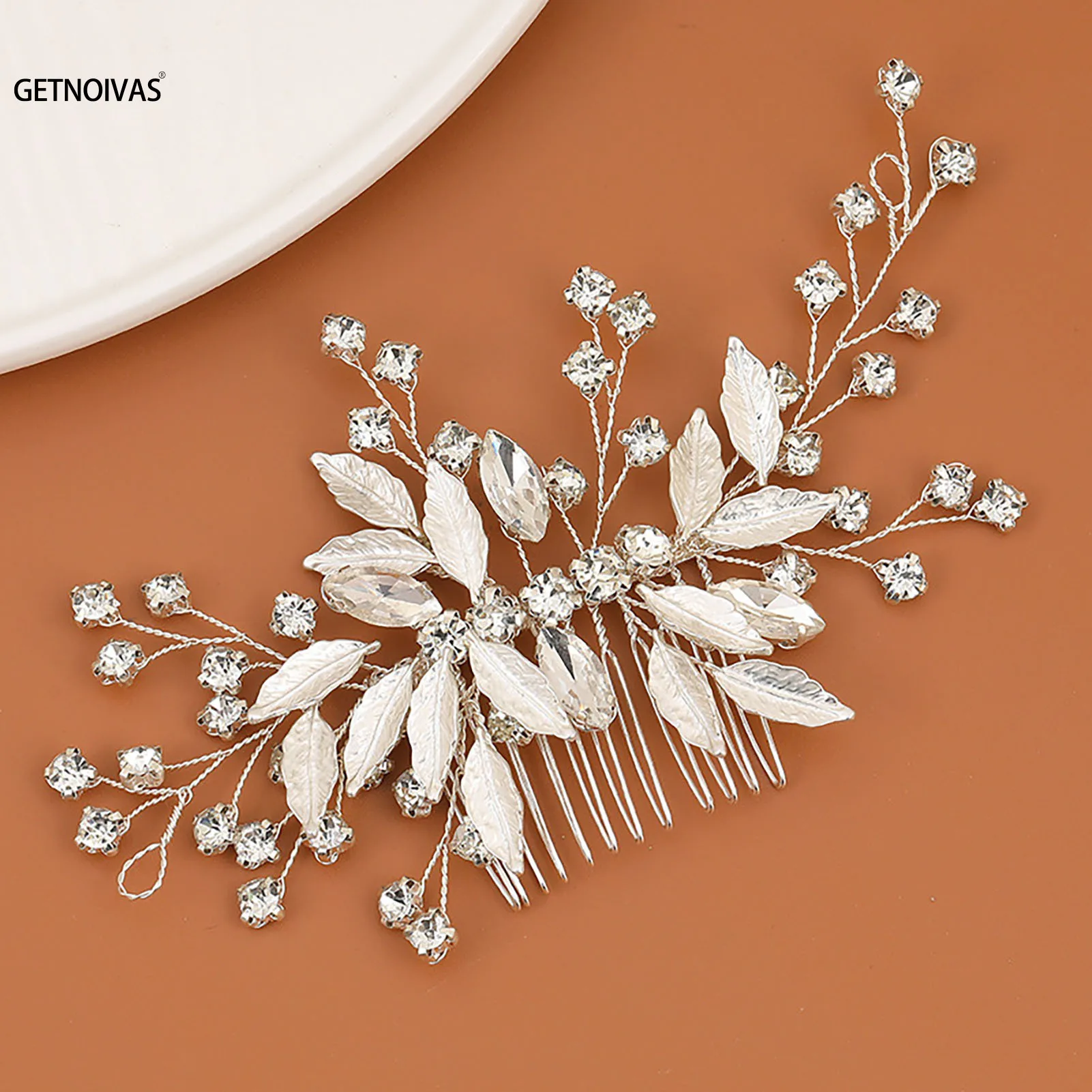 Pettine per capelli da sposa fiore forcine da sposa diadema alla moda gioielli con testa di strass in lega fatti a mano accessori per capelli da sposa regali