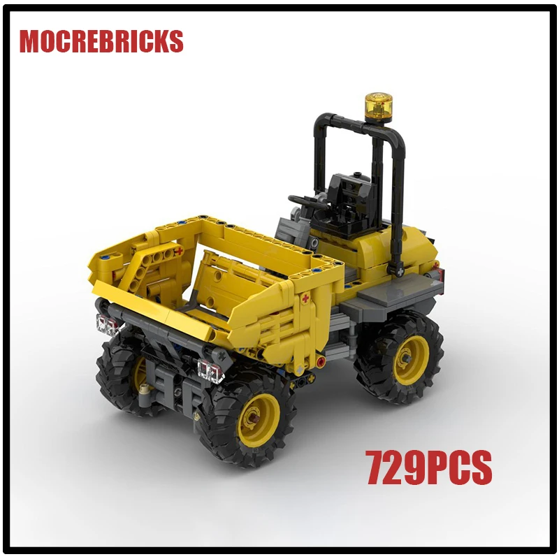 MOC Engineering Cars Mini Articulated Dump Truck Building Blocks Model Advanced Customized Bricks Children's Puzzle Toys Gifts