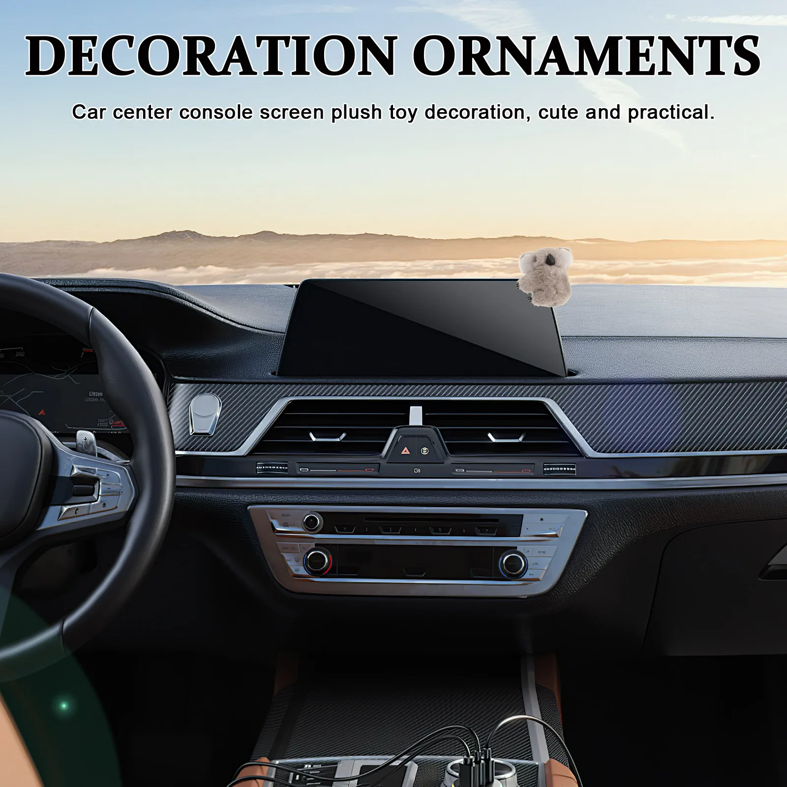 

Cute Gray Dashboard Accessory Interior Decoration for Vehicle Dashboard Center Console Girly Car Decor Accessories Fun