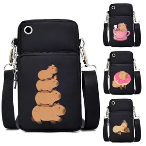 Bolsos pequenos con estampado de capibara para mujer bandoleras cruzadas de dibujos animados bolso de hombro Harajuku Mini bolso para telefono movil para chicas adolescentes AliExpress