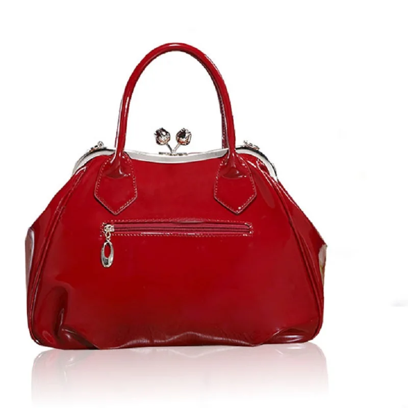 2023 Women New Fashion Patent Leather Big Flowers Lady Charm Handbags Tote Bag Handbags Shoulder Party Club Wedding Bag