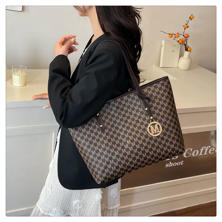 Große Kapazität Pendler-Tragetaschen Modische bedruckte Pu-Leder-Handtasche für Frauen College-Studenten Klasse Handtaschen Schultertasche – Detail 19