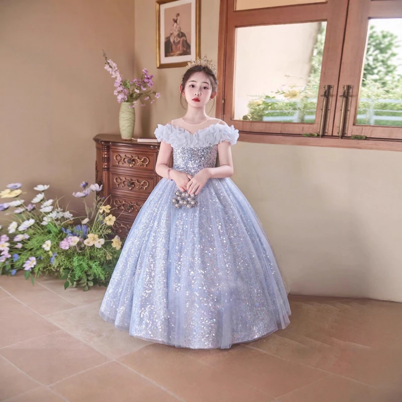 Mädchen-Partykleid Kinder-Prinzessinnenkleid für Festlichkeiten Klavier-Auftrittsoutfit Formelle Kleidung Kinder-Geburtstagsfeier-Kleidung