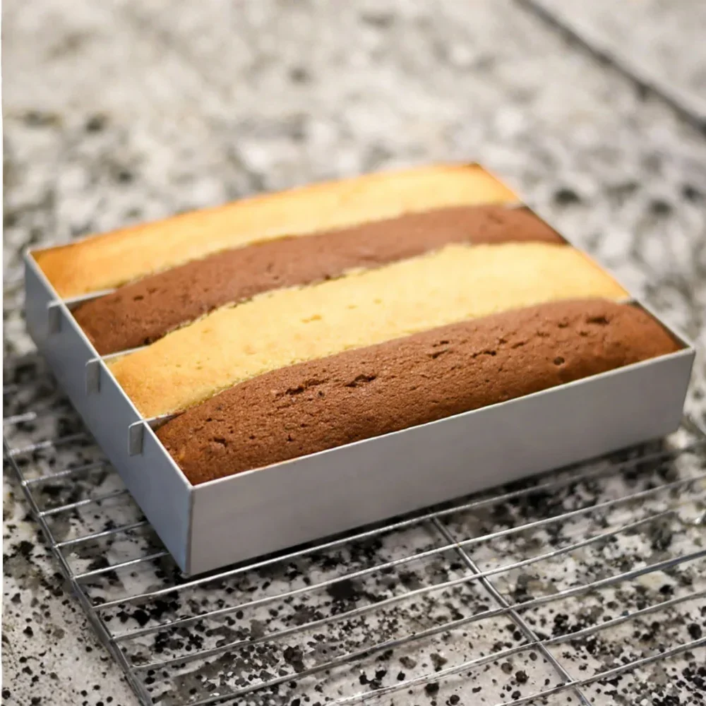 10 X 6 Inch Battenberg Cake Tin Movable Cake Rectangular Pan for Baking Perfect for Birthday Cakes
