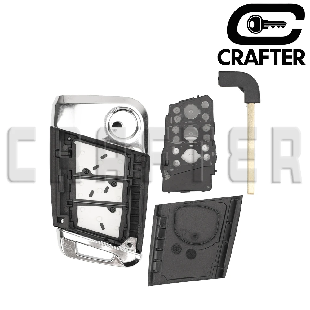 Chave artesãos 3g0959752 id mqb48 chip 433mhz chave de carro inteligente se encaixa vw volkswagen passat b8 skoda audi a7 keyless ir com corte chave