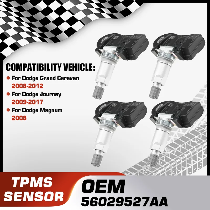 

1/4Pcs Car TPMS Tire Pressure Monitor Sensor System For Dodge Grand Caravan 2008-2012 Dodge Journey 2009-2017 Dodge Magnum 2008