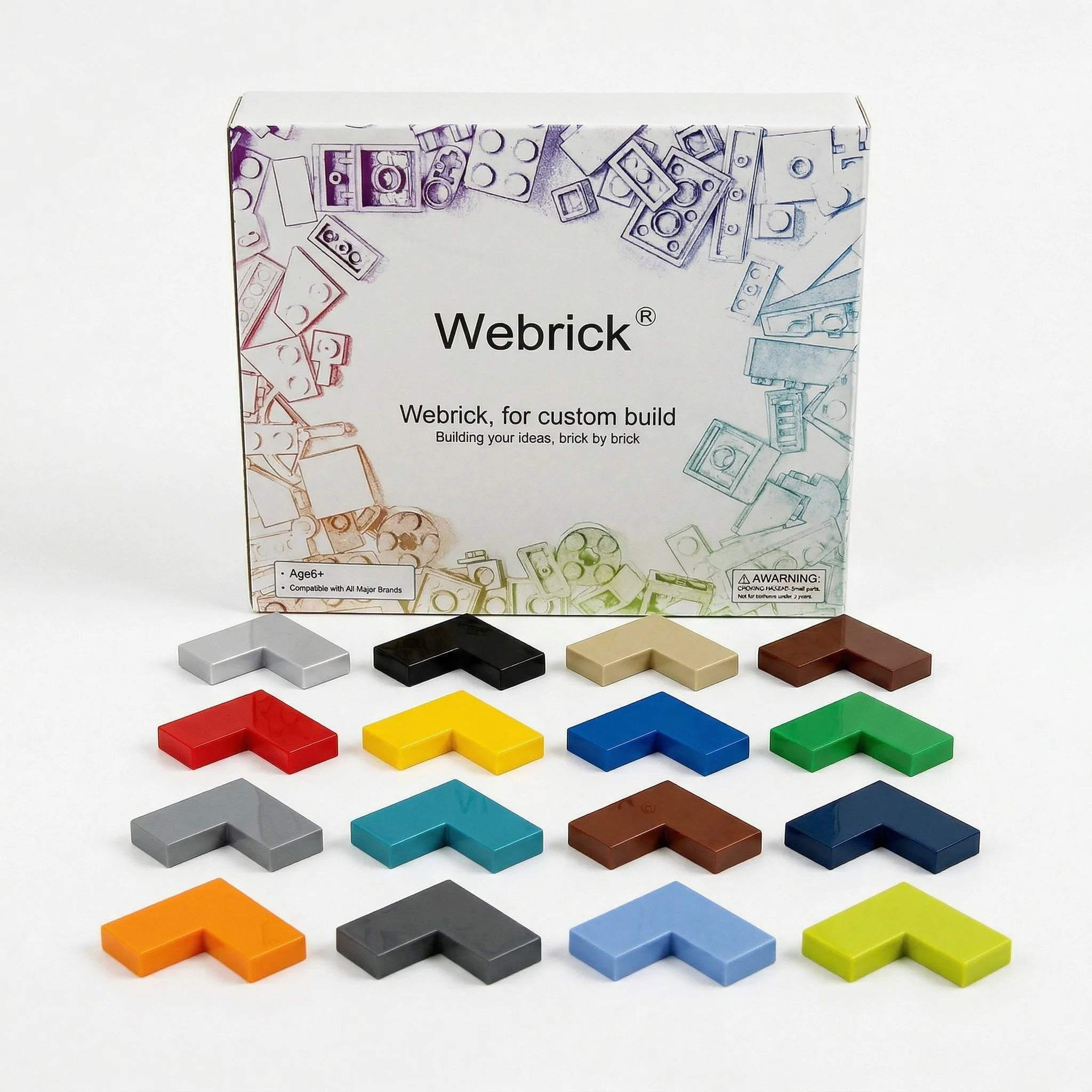 

100PCS MOC Parts 14719 2x2 Corner DIY Building Blocks Tire Plate House Castle Stacking Bricks Educational Toys Gifts for Kids