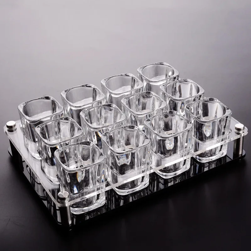 مجموعة حامل زجاجي للنبيذ الأبيض - منظم زجاجي لرف تخزين الأكواب لاستخدام شريط KTV وتنظيم زجاج الروح #2