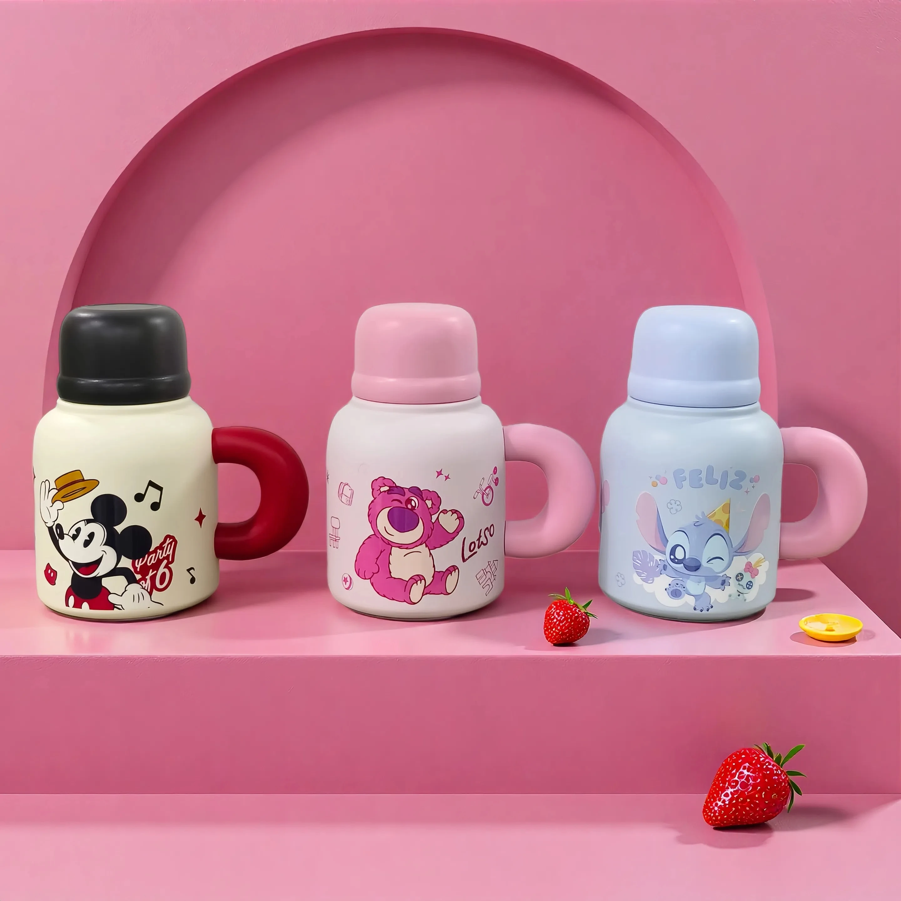 

Disney Cute Doodle Kettle High-value Thermos CupDual-drink 316 Stainless Steel Straw Water Bottle