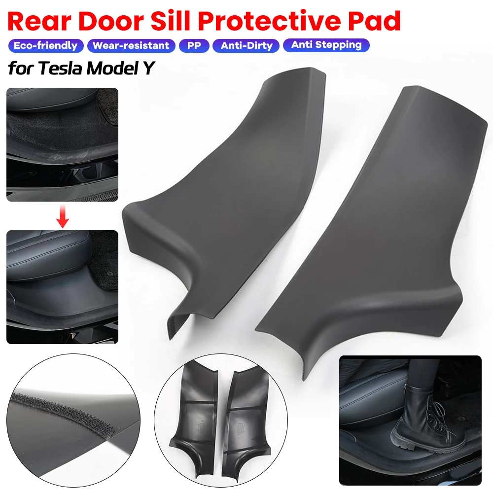

Защитная Накладка на порог задней двери, протектор порога, экологически чистый протектор на порог задней двери, полипропиленовый Износостойкий чехол для Tesl Model Y