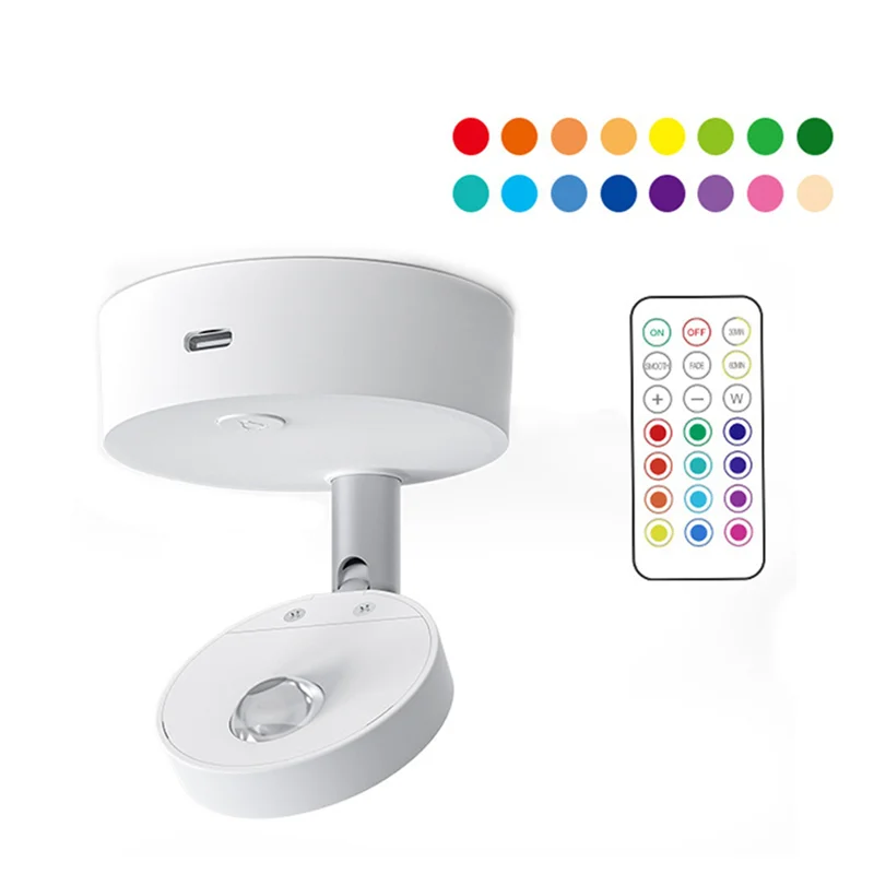 VELIF-2X Faretto LED wireless Faretti per armadio con telecomando Faretti RGB per luci decorative per armadietti del vino per camera da letto