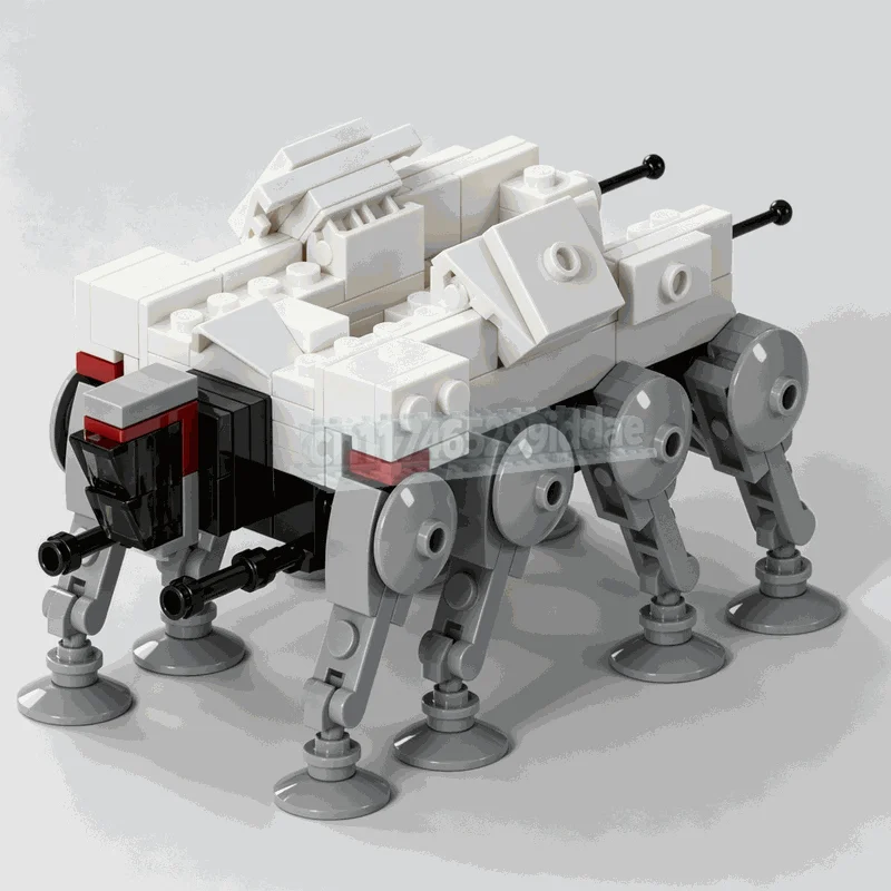 NEW 185PCS Gray Six Leg Sci Fi Crawler Building Blocks Mini Vehicle Model DIY Assembly Toy Creative Desk Display Collection Gift
