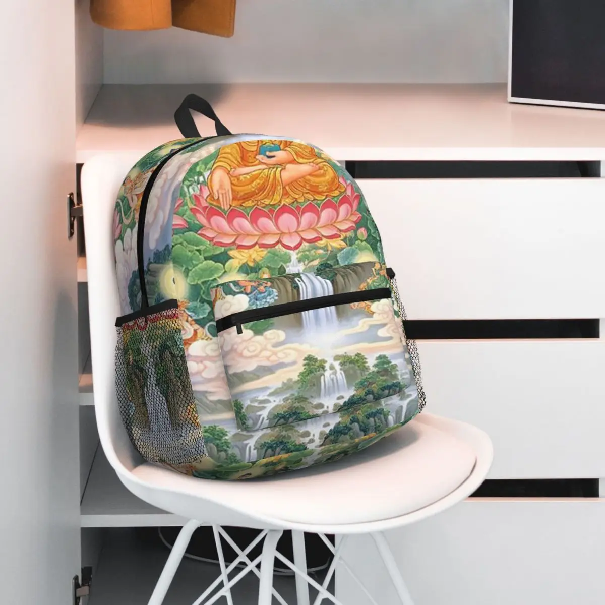 Tantric Buddhist Deity Buddhism God Buddha Student Backpack School Bag Hiking Travel Daypack for Boys Girls Bookbag Shoulder