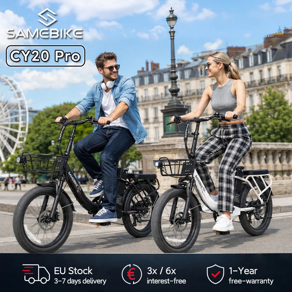 Rower Elektryczny Składany Samebike CY20 Pro 20-calowy Rower Miejski z 48V 13Ah Wyjmowanym Akumulatorem, 25 km/h i Zasięg do 100 km