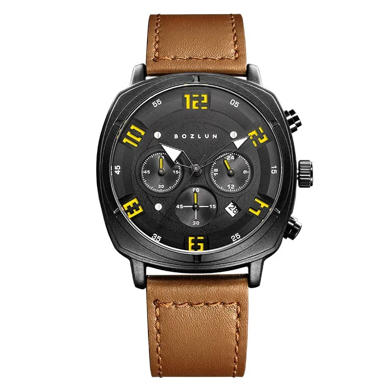 ساعة فاندا فاندا بثلاث عيون عصرية بسيطة وحزام كوارتز للطلاب وحزام تقويم للرجال