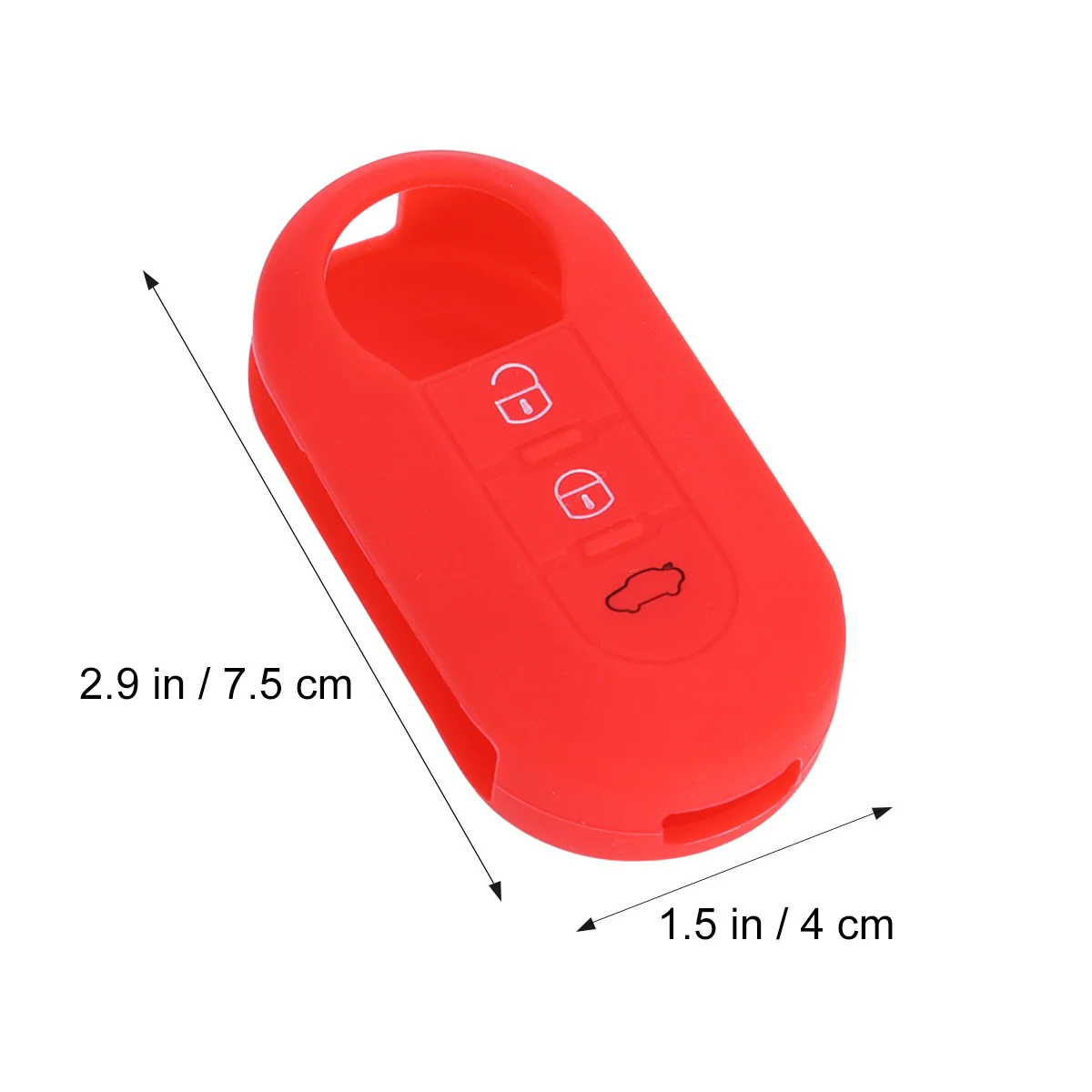 

Silicone Car Key Case Cover Soft Durable Red 3 Buttons Protective Shell Replacement Holder Fit for Fiat 500 Accessories