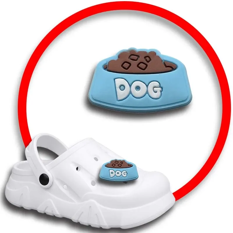 Dog House Dog Food Shoe Charms for Crocs Sandals Women Clogs Pins Shoe Decorations Accessory Men Badges Kids Shoes Accessories