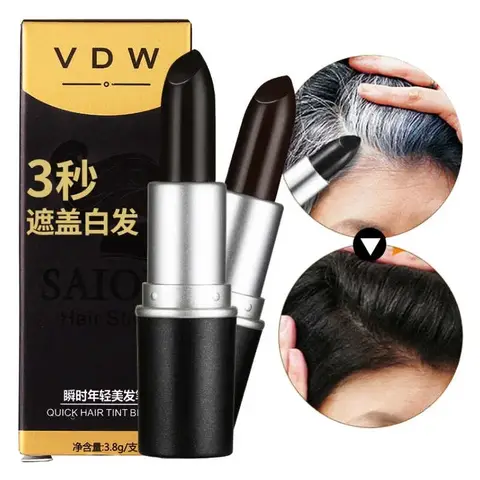 블랙 다크 브라운 일회용 헤어 염색, 인스턴트 그레이 루트 커버리지, 헤어 컬러 수정 크림 스틱, 임시 커버 업, 화이트 헤어 컬러