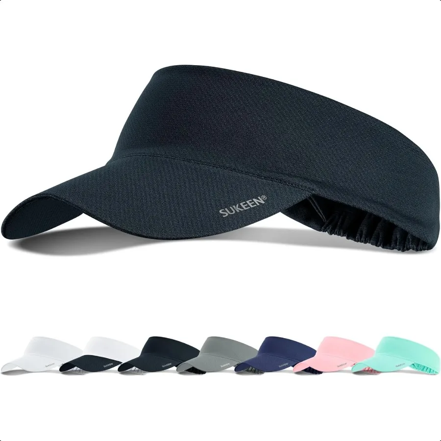 

Cooling Stretchy Visor Free Size Cool Hat with UV Protection Brim Peak Vizor for Golf Tennis Cycling Running