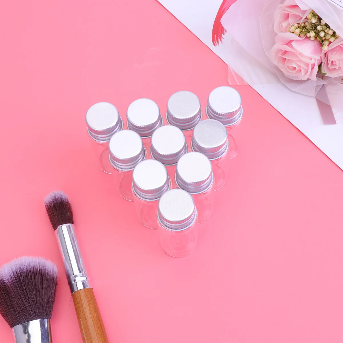 

20Pcs Aluminum Lid Clear Glass Bottles Mini Storage Tubes DIY Wish Drift Perfume Pendant Gift Decoration Glass Bottle