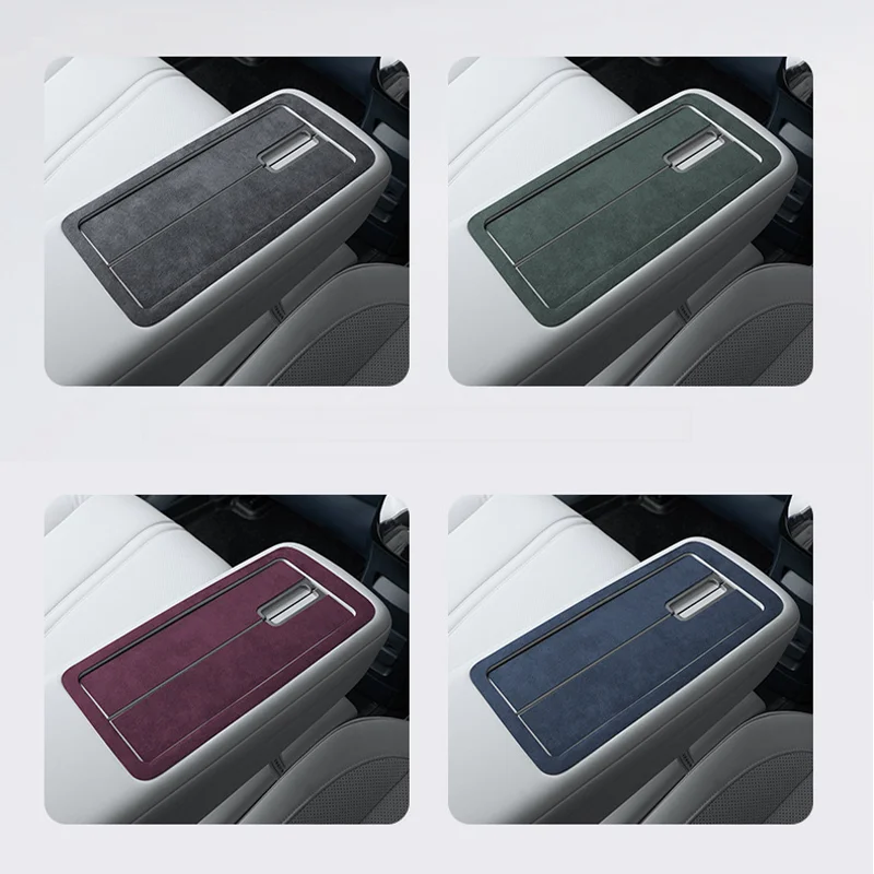 ZEEKR X Four-seater Version 2023 2024 Rear Armrest Box Sticker Alcantara Material Protective Sticker Car Interior Accessories