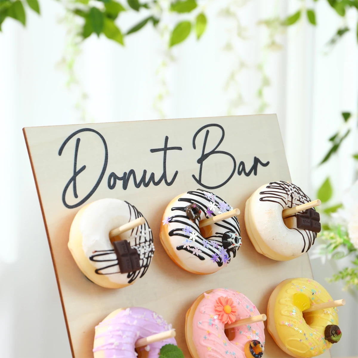 Donut Wall Display Donut stand for Parties Wooden Doughnut Stand Board for Donut Party Sweet Birthday Wedding Table Decorations