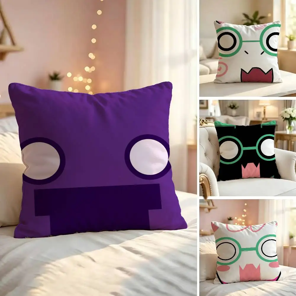 C-Cute Full Face Icon D-Deltarune Square Double-Sided printed Pillow Case Bedroom Bedside Pillow Sofa Cushion Cover