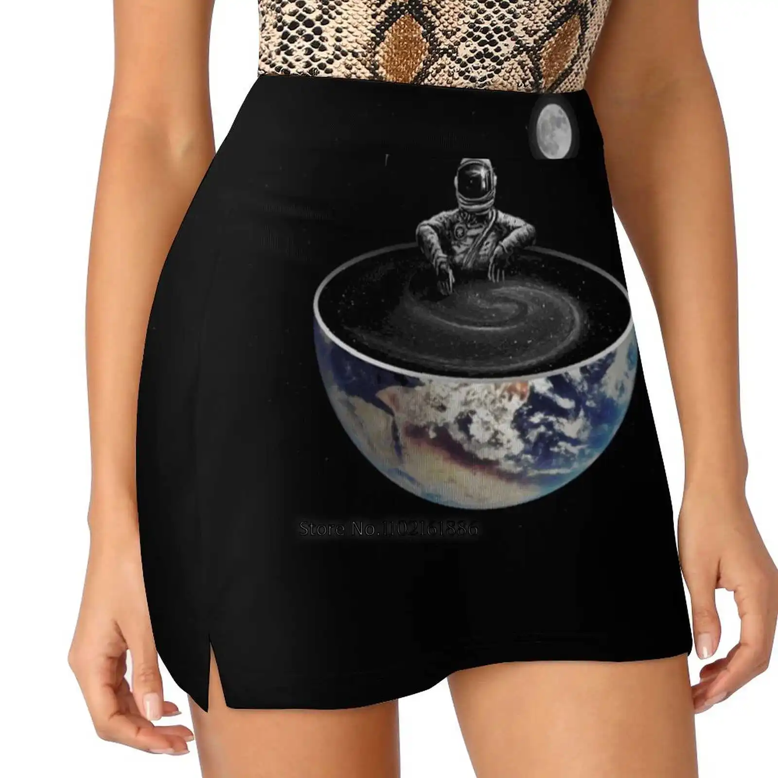 Easy Summer Women'Sshorts Skirt 2 In 1 Fitness Yoga Skirt Tennis Skirts Earth Planet Astronaut Bath Chill Moon Bowl Jacuzzi